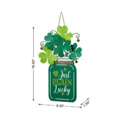 16 In. H St. Patrick's Wooden/Metal Mason Jar With Shamrock Door Hanger 14 16 In. H St. Patrick's Wooden/Metal Mason Jar With Shamrock Door Hanger -The Home Depot Shop glitzhome seasonal decorations 2032900006 1f 1000