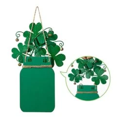 16 In. H St. Patrick's Wooden/Metal Mason Jar With Shamrock Door Hanger 13 16 In. H St. Patrick's Wooden/Metal Mason Jar With Shamrock Door Hanger -The Home Depot Shop glitzhome seasonal decorations 2032900006 4f 1000