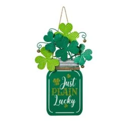 16 In. H St. Patrick's Wooden/Metal Mason Jar With Shamrock Door Hanger 12 16 In. H St. Patrick's Wooden/Metal Mason Jar With Shamrock Door Hanger -The Home Depot Shop glitzhome seasonal decorations 2032900006 c3 1000