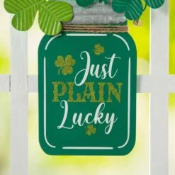 16 In. H St. Patrick's Wooden/Metal Mason Jar With Shamrock Door Hanger 16 16 In. H St. Patrick's Wooden/Metal Mason Jar With Shamrock Door Hanger -The Home Depot Shop glitzhome seasonal decorations 2032900006 fa 1000