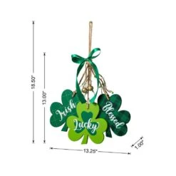 18.50 In. H St. Patrick's Wooden Shamrock Door Hanger -The Home Depot Shop glitzhome seasonal decorations 2032900007 4f 1000