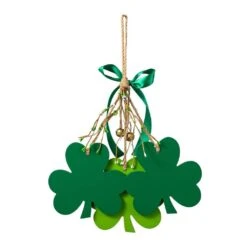 18.50 In. H St. Patrick's Wooden Shamrock Door Hanger -The Home Depot Shop glitzhome seasonal decorations 2032900007 66 1000