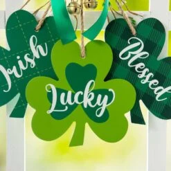 18.50 In. H St. Patrick's Wooden Shamrock Door Hanger -The Home Depot Shop glitzhome seasonal decorations 2032900007 fa 1000