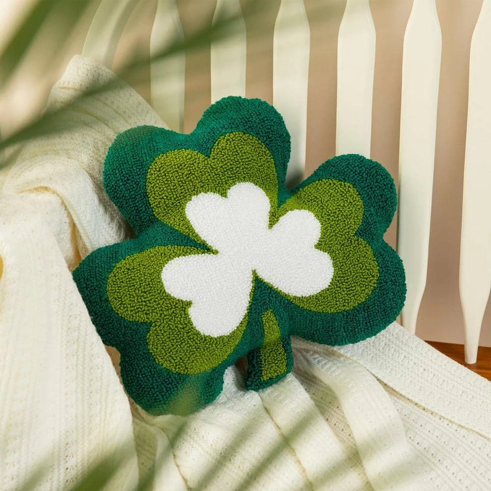 14 In. H St. Patrick's Hooked Shamrock-shaped Pillow 4 14 In. H St. Patrick's Hooked Shamrock-shaped Pillow - Image 4