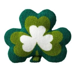 14 In. H St. Patrick's Hooked Shamrock-shaped Pillow 13 14 In. H St. Patrick's Hooked Shamrock-shaped Pillow -The Home Depot Shop glitzhome seasonal decorations 2033100001 c3 1000