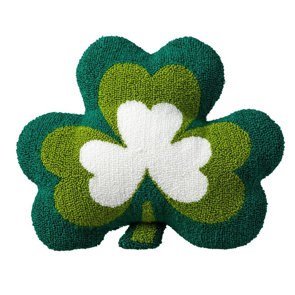 14 In. H St. Patrick's Hooked Shamrock-shaped Pillow 5 14 In. H St. Patrick's Hooked Shamrock-shaped Pillow - Image 5