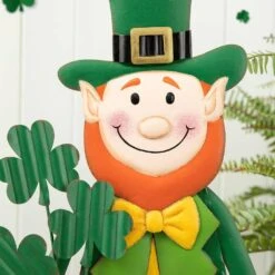36 In. H St. Patrick's Metal Leprechaun Yard Stake Or Standing Decor Or Wall Decor -The Home Depot Shop glitzhome seasonal decorations 2033200002 44 1000