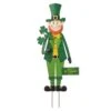 36 In. H St. Patrick's Metal Leprechaun Yard Stake Or Standing Decor Or Wall Decor