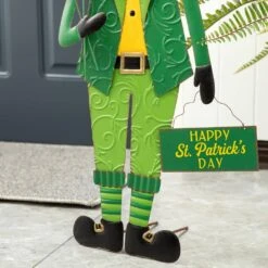 36 In. H St. Patrick's Metal Leprechaun Yard Stake Or Standing Decor Or Wall Decor -The Home Depot Shop glitzhome seasonal decorations 2033200002 fa 1000