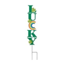 42 In. H St. Patrick's Metal LUCKY Yard Stake