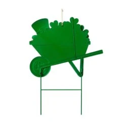 24 In. H St. Patrick's Metal Shamrocks Wagon Yard Stake Or Wall Decor -The Home Depot Shop glitzhome seasonal decorations 2033200008 66 1000