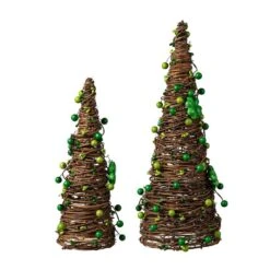 16 In. H St. Patrick's Rattan Shamrock And Berries Table Tree (Set Of 2) -The Home Depot Shop glitzhome seasonal decorations 2041000001 c3 1000