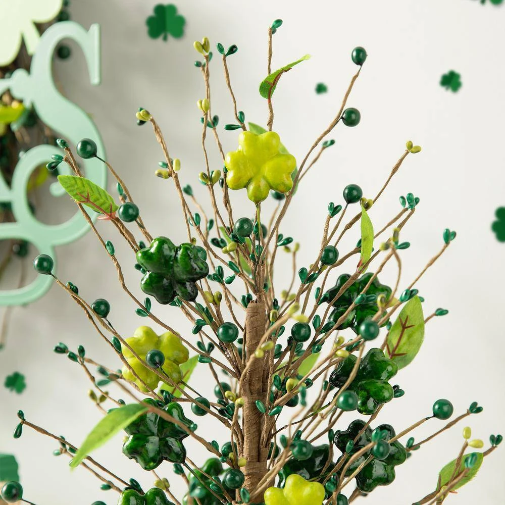 18 In. H St Patrick's Shamrock And Berry Table Tree 5 18 In. H St Patrick's Shamrock And Berry Table Tree - Image 5