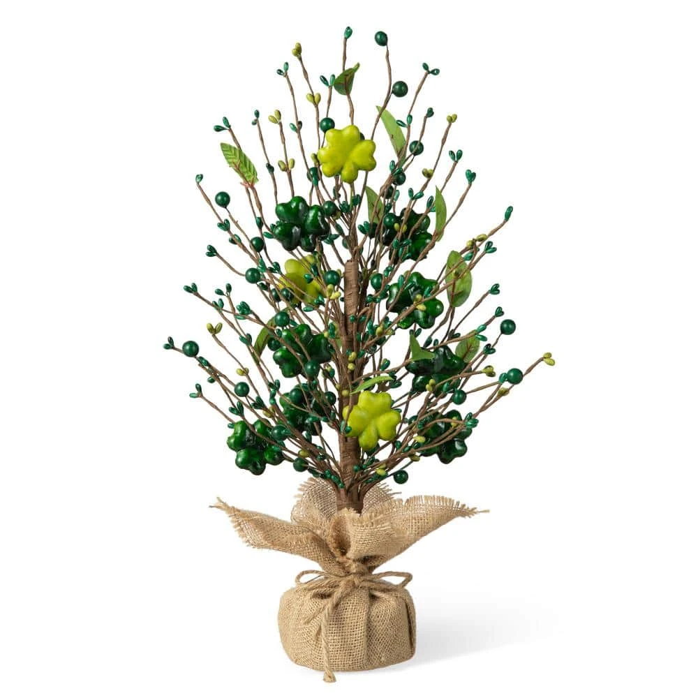 18 In. H St Patrick's Shamrock And Berry Table Tree 1 18 In. H St Patrick's Shamrock And Berry Table Tree