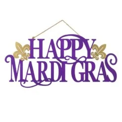 11 .5 In. H Metal "HAPPY MARDI GRAS" Wall Decor