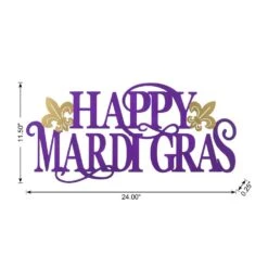 11 .5 In. H Metal "HAPPY MARDI GRAS" Wall Decor -The Home Depot Shop glitzhome seasonal decorations gj2037100005 c3 1000