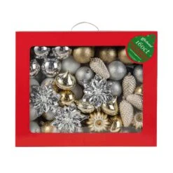 178 CT Christmas Elegant Silver And Gold Shatterproof Ornaments With Matched Pinecone Picks And Ribbon Bow Sets 12 178 CT Christmas Elegant Silver And Gold Shatterproof Ornaments With Matched Pinecone Picks And Ribbon Bow Sets -The Home Depot Shop glitzhome single christmas ornaments 2010200065 c3 1000