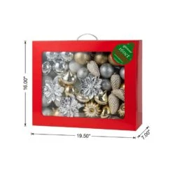 178 CT Christmas Elegant Silver And Gold Shatterproof Ornaments With Matched Pinecone Picks And Ribbon Bow Sets 16 178 CT Christmas Elegant Silver And Gold Shatterproof Ornaments With Matched Pinecone Picks And Ribbon Bow Sets -The Home Depot Shop glitzhome single christmas ornaments 2010200065 fa 1000