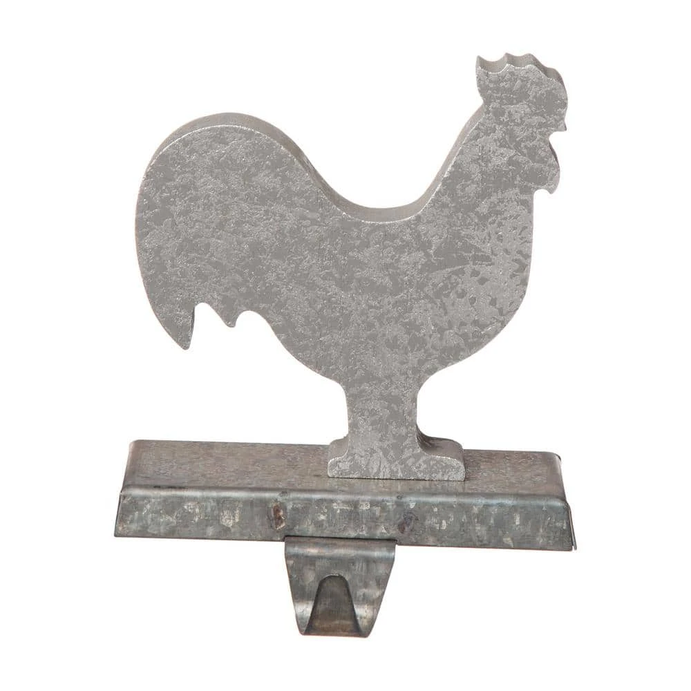 6.1 In. L Galvanized Metal Cock Stocking Holder 1 6.1 In. L Galvanized Metal Cock Stocking Holder