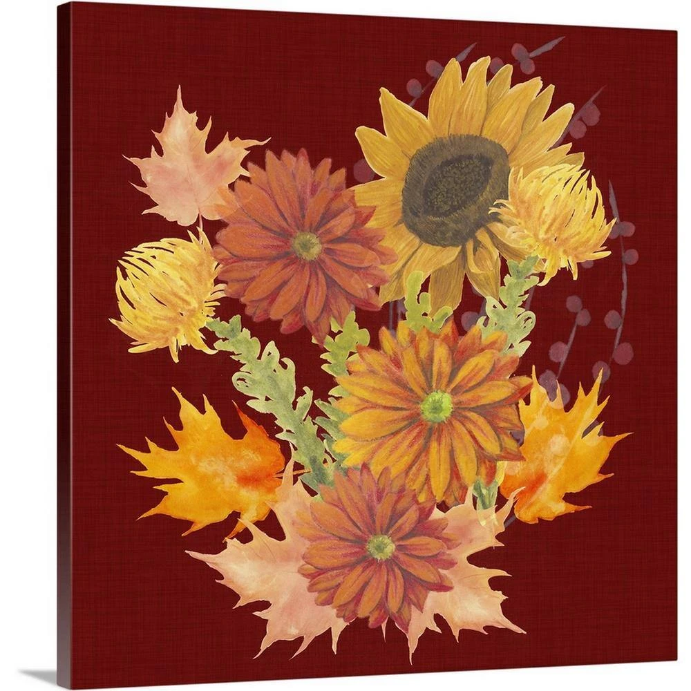24 In. X 24 In. Autumn Floral II By Grace Popp Canvas Wall Art 1 24 In. X 24 In. Autumn Floral II By Grace Popp Canvas Wall Art