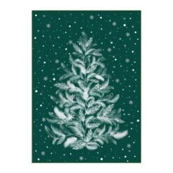 Christmas 3 Ft. X 5 Ft. Green Feather Christmas Tree Area Rug