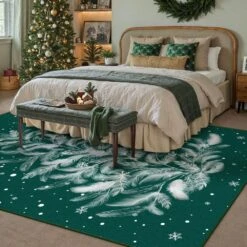 Christmas 5 Ft. X 7 Ft. Green Feather Christmas Tree Area Rug 8 Christmas 5 Ft. X 7 Ft. Green Feather Christmas Tree Area Rug -The Home Depot Shop green haiimeid christmas doormats x25iu0105h 257 40 1000