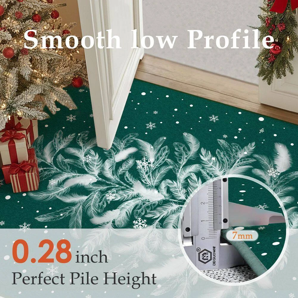 Christmas 5 Ft. X 7 Ft. Green Feather Christmas Tree Area Rug 4 Christmas 5 Ft. X 7 Ft. Green Feather Christmas Tree Area Rug - Image 4