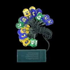 Brilliant Hanukkah Dreidel 20-Count Battery OP LED String Lights On/Off/Twinkle/Timer