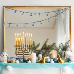 Brilliant Hanukkah Star Of David 20-Count Battery OP LED String Lights On/Off/Twinkle/Timer -The Home Depot Shop hanukkah lights 49711 myt 31 1000