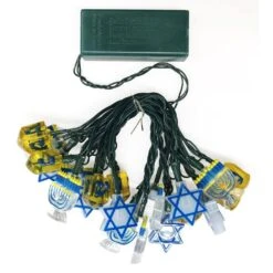 Brilliant Hanukkah Star Of David, Menorah, Dreidel 20-Count Battery OP LED String Lights On/Off/Twinkle/Timer -The Home Depot Shop hanukkah lights 49712 myt 4f 1000