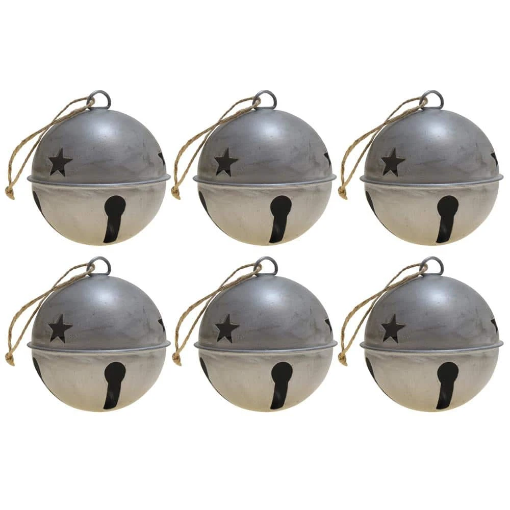 3.35 In. Silver Metal Jingle Bell Christmas Ornament (6-Pack) 2 3.35 In. Silver Metal Jingle Bell Christmas Ornament (6-Pack) - Image 2