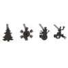 Original MantleClip 3 In. Black Stocking Holder 4-Pack With Assorted Holiday Icons