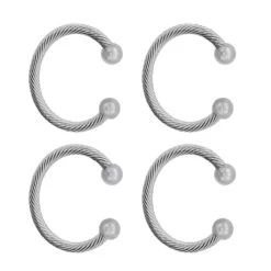 3.1 In. Silver Metal MantleClip Chic Stocking Holder 4-pack