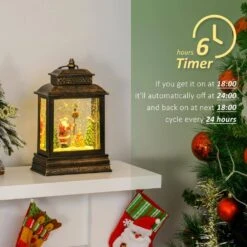 HOMCOM 10 .5 In. Snow Globe Lantern -The Home Depot Shop homcom christmas wall decorations 830 269v01 fa 1000