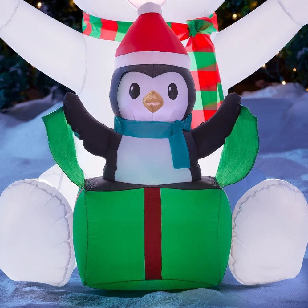 Home Accents Holiday 4 Ft. Inflatable Bear With Penguin Scene 5 Home Accents Holiday 4 Ft. Inflatable Bear With Penguin Scene - Image 5
