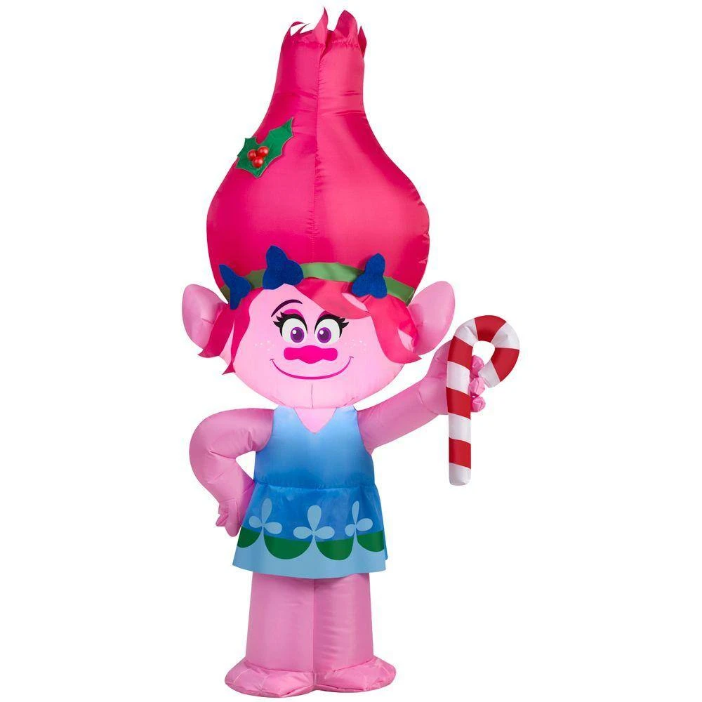 Home Accents Holiday 21.65 In. W X 12.99 In. D X 42.13 In. H Lighted Inflatable Poppy With Candy Cane 1 Home Accents Holiday 21.65 In. W X 12.99 In. D X 42.13 In. H Lighted Inflatable Poppy With Candy Cane