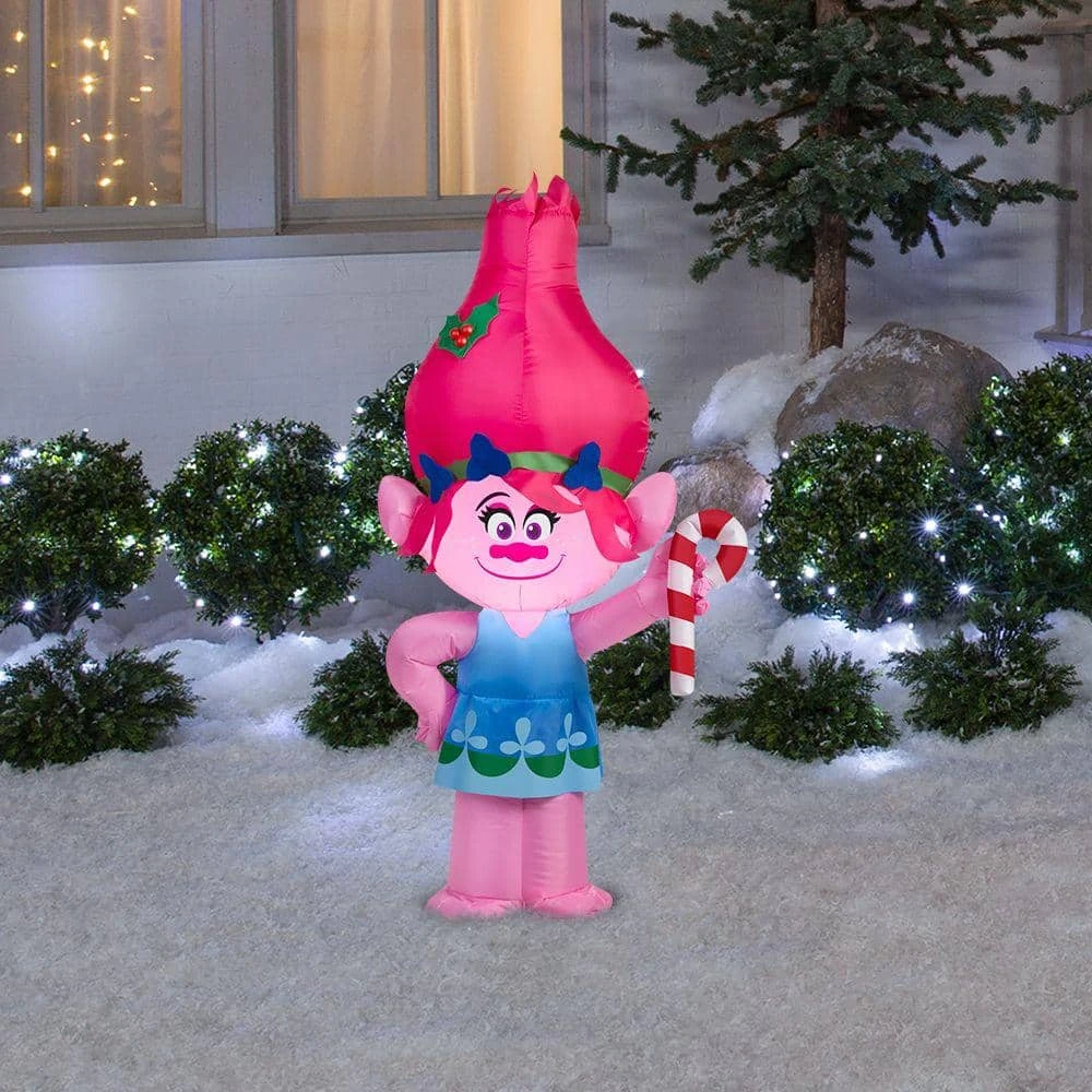 Home Accents Holiday 21.65 In. W X 12.99 In. D X 42.13 In. H Lighted Inflatable Poppy With Candy Cane 2 Home Accents Holiday 21.65 In. W X 12.99 In. D X 42.13 In. H Lighted Inflatable Poppy With Candy Cane - Image 2