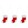 Home Accents Holiday 10 In. Christmas Hi-Vibrant Twinkling Red And White Color LED Stockings (3-Pack)