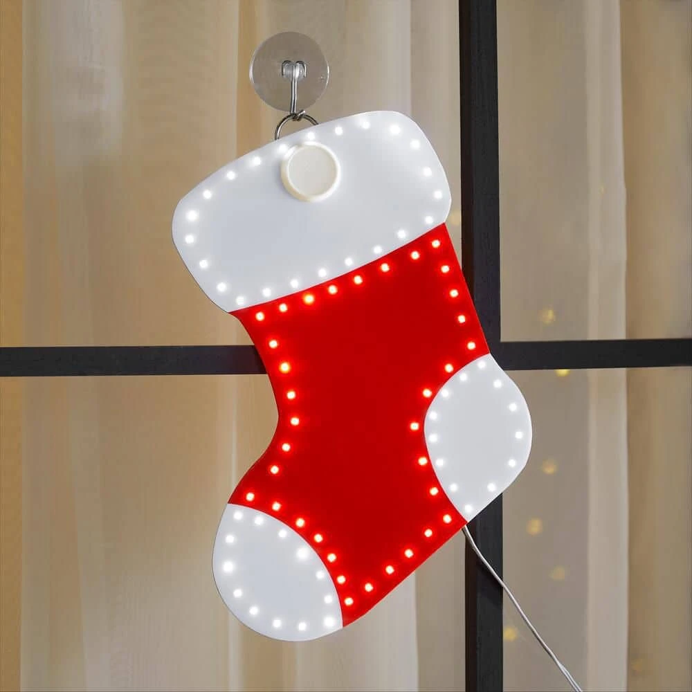 Home Accents Holiday 10 In. Christmas Hi-Vibrant Twinkling Red And White Color LED Stockings (3-Pack) 4 Home Accents Holiday 10 In. Christmas Hi-Vibrant Twinkling Red And White Color LED Stockings (3-Pack) - Image 4