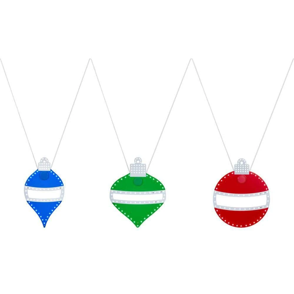 Home Accents Holiday 10 In. 242 Count Christmas Hi-Vibrant Red, Green And Blue With White Color LED Ornament (3-Pack) 1 Home Accents Holiday 10 In. 242 Count Christmas Hi-Vibrant Red, Green And Blue With White Color LED Ornament (3-Pack)