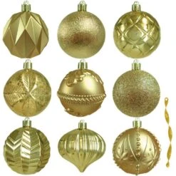 Home Accents Holiday 80 Mm Assortment Ornament In Gold (75-Count)