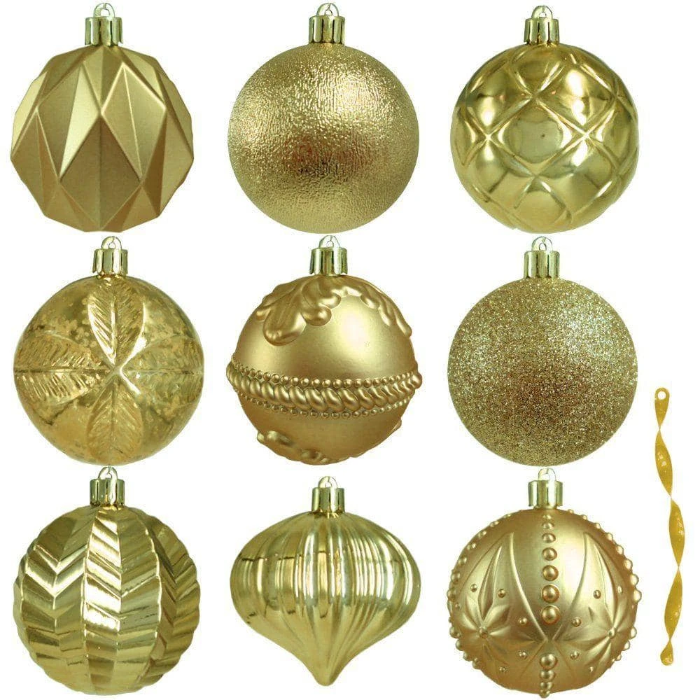 Home Accents Holiday 80 Mm Assortment Ornament In Gold (75-Count) 1 Home Accents Holiday 80 Mm Assortment Ornament In Gold (75-Count)