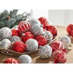 Home Accents Holiday 80 Mm Red Christmas Ornament Assortment (75-Pack) -The Home Depot Shop home accents holiday christmas ornament sets he 1491 44 1000