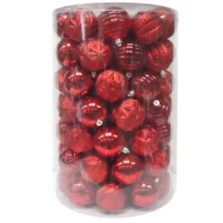 Home Accents Holiday 80 Mm Red Christmas Ornament Assortment (75-Pack) -The Home Depot Shop home accents holiday christmas ornament sets he 1491 c3 1000