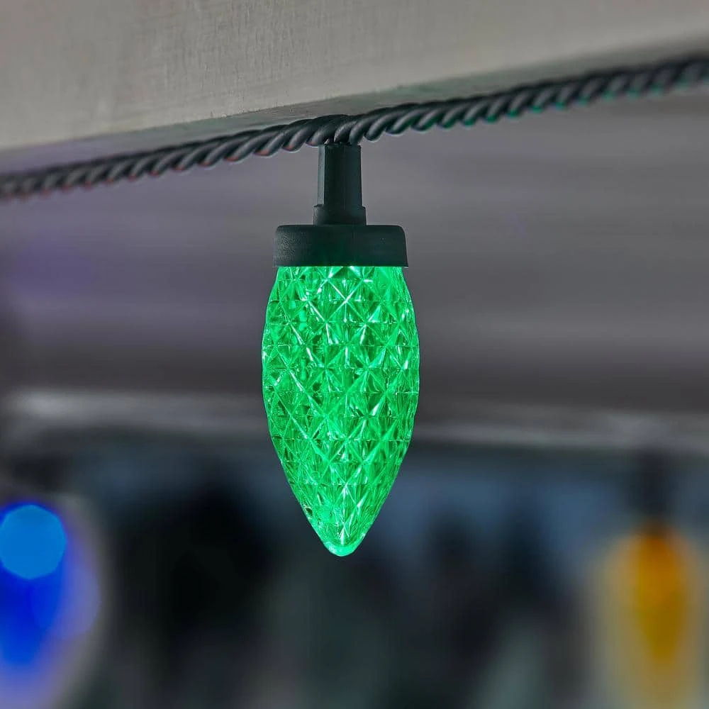 Home Accents Holiday 100 Count Multi-Colored Faceted C9 LED Lights 6 Home Accents Holiday 100 Count Multi-Colored Faceted C9 LED Lights - Image 6