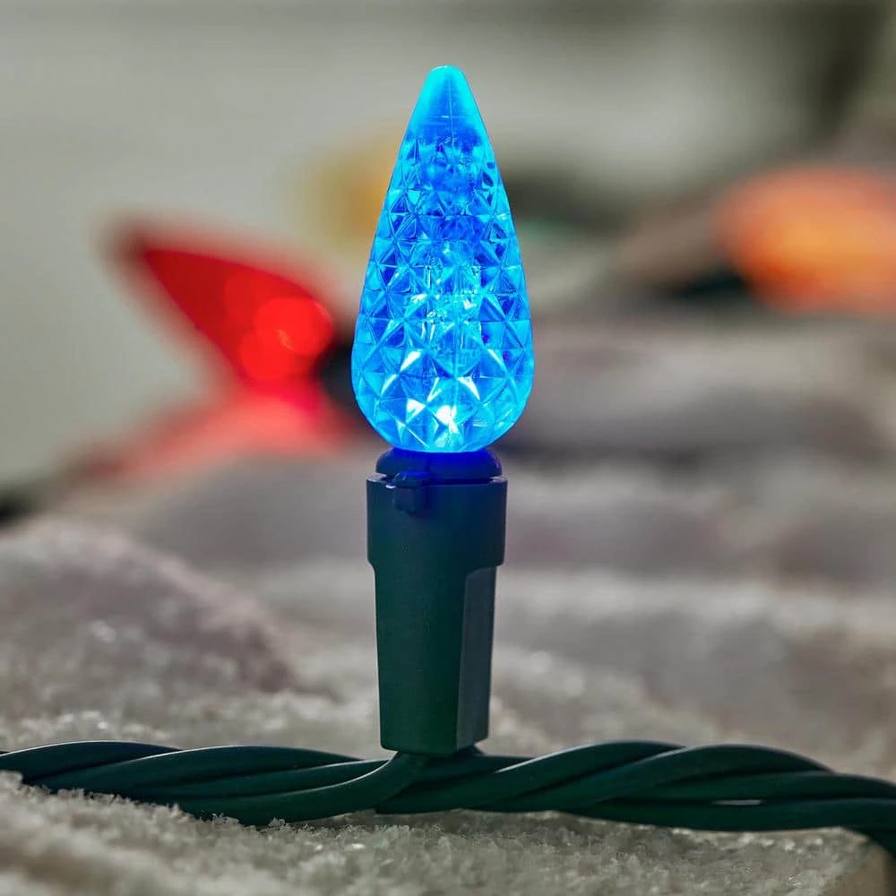 Home Accents Holiday 150 Count Multi-Colored Faceted Steady Lit Super-Bright C6 LED Lights 6 Home Accents Holiday 150 Count Multi-Colored Faceted Steady Lit Super-Bright C6 LED Lights - Image 6