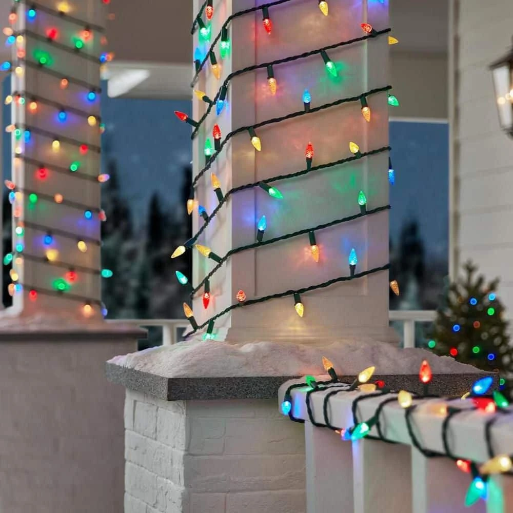 Home Accents Holiday 150 Count Multi-Colored Faceted Steady Lit Super-Bright C6 LED Lights 2 Home Accents Holiday 150 Count Multi-Colored Faceted Steady Lit Super-Bright C6 LED Lights - Image 2