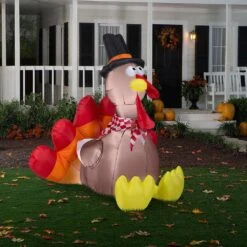 Home Accents Holiday 5 Ft. H Inflatable Outdoor Turkey -The Home Depot Shop home accents holiday outdoor fall decorations 58744 31 1000