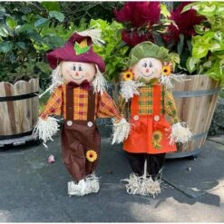 24 In. Standing Scarecrow (Set Of 2) 9 24 In. Standing Scarecrow (Set Of 2) -The Home Depot Shop indoor fall decorations 405515 31 1000