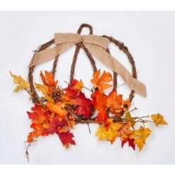 17 In. Decorated Hanging Twig Pumpkin
